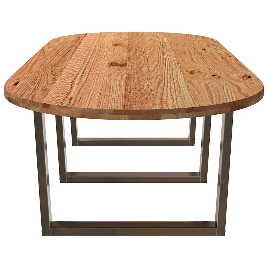 Eettafel 280x120x74 cm ovaal massief eikenhout lichtbruin