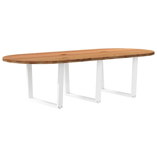 Eettafel 280x120x74 cm ovaal massief eikenhout lichtbruin