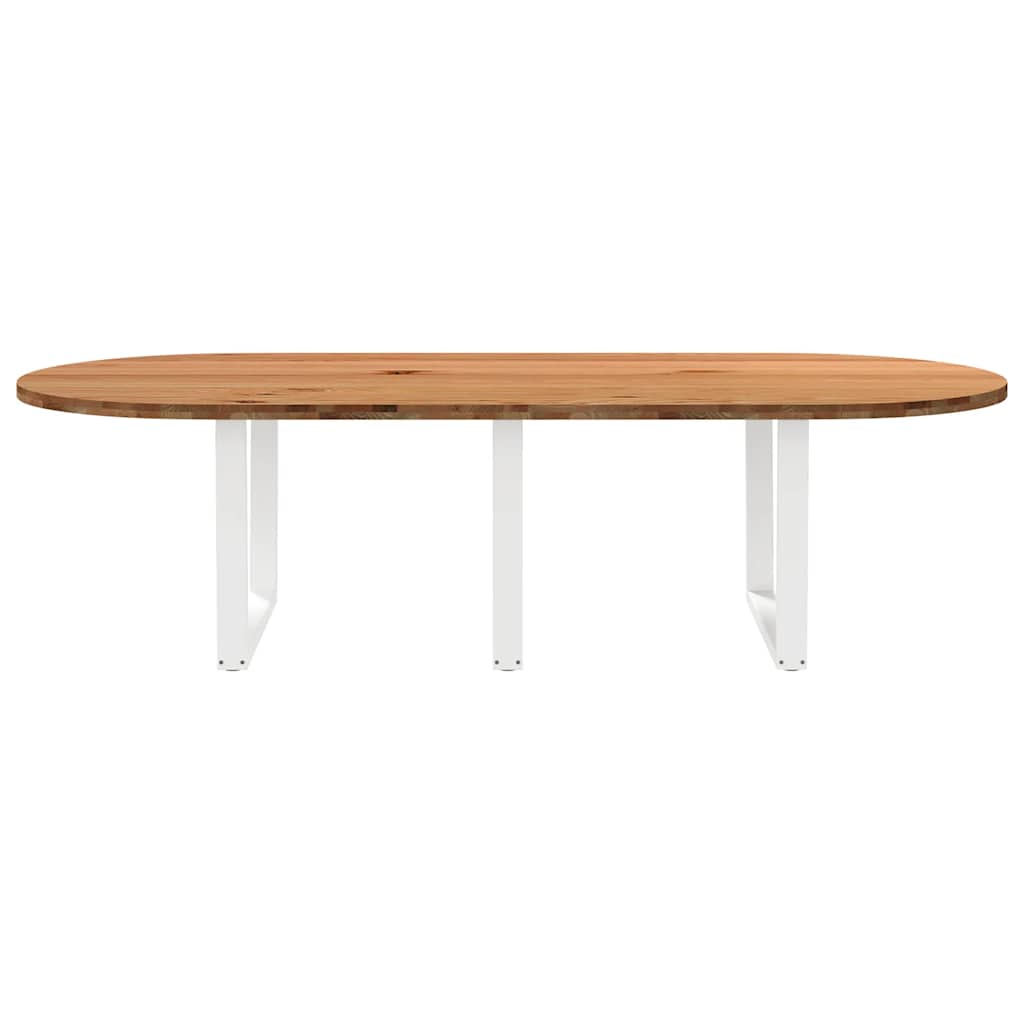Eettafel 280x120x74 cm ovaal massief eikenhout lichtbruin