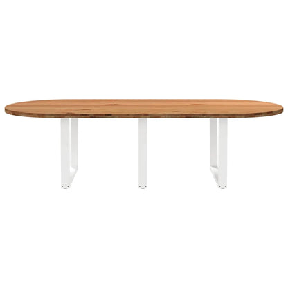 Eettafel 280x120x74 cm ovaal massief eikenhout lichtbruin