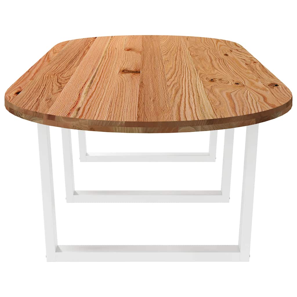 Eettafel 280x120x74 cm ovaal massief eikenhout lichtbruin