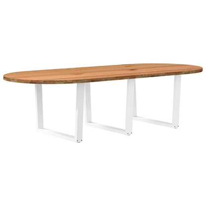 Eettafel 280x120x74 cm ovaal massief eikenhout lichtbruin