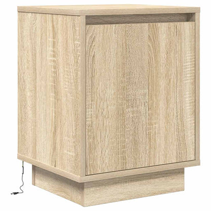 Nachtkastje met led-verlichting 38x34x50 cm sonoma eikenkleurig