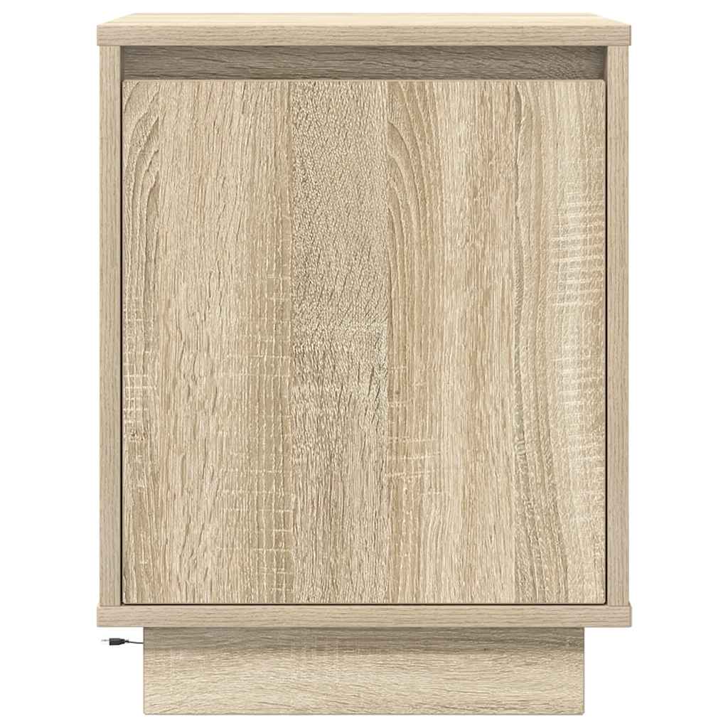 Nachtkastje met led-verlichting 38x34x50 cm sonoma eikenkleurig