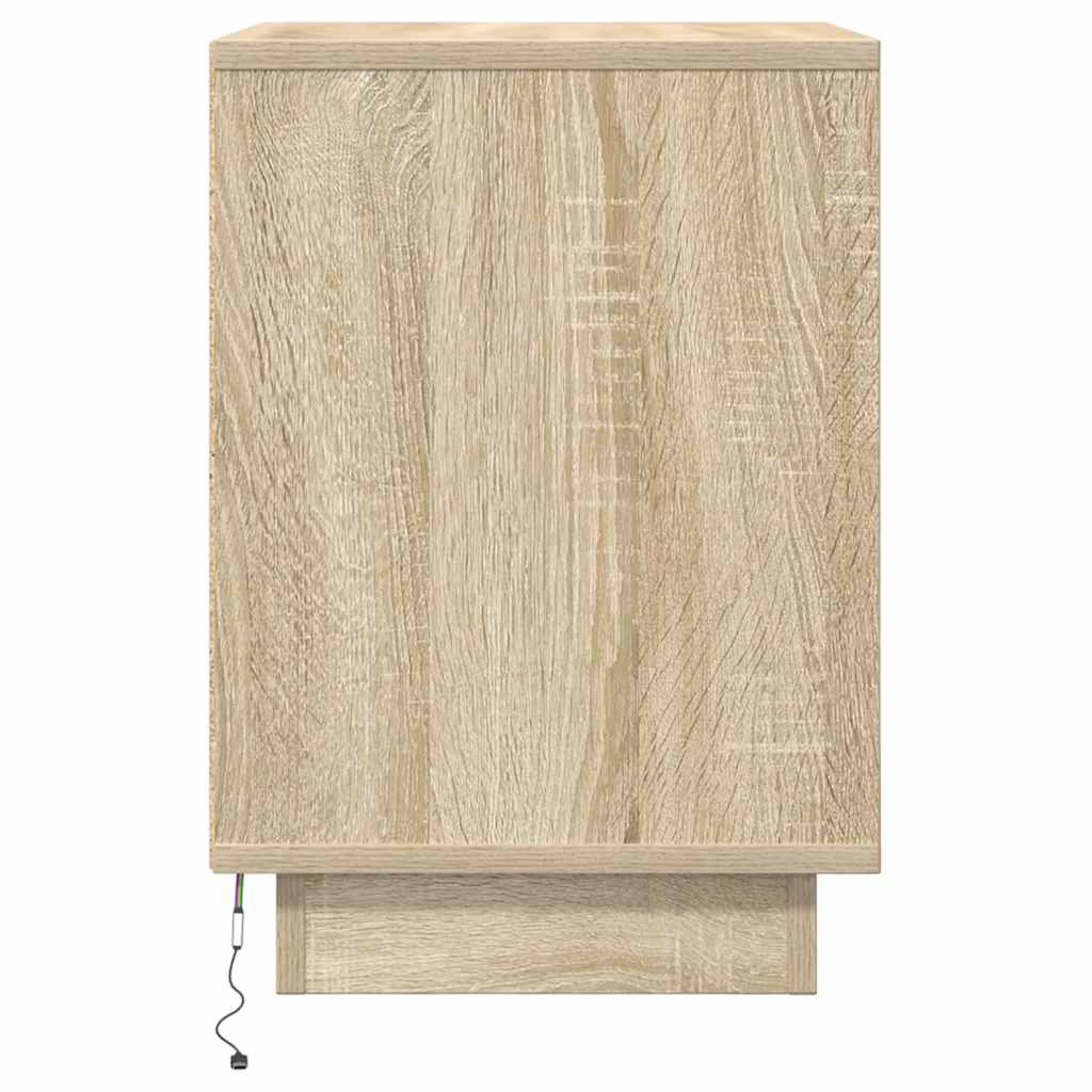 Nachtkastje met led-verlichting 38x34x50 cm sonoma eikenkleurig