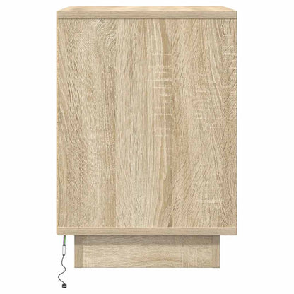 Nachtkastje met led-verlichting 38x34x50 cm sonoma eikenkleurig