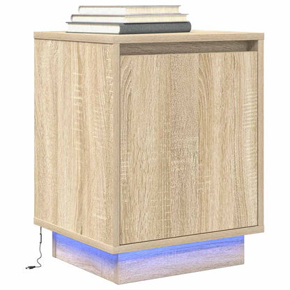 Nachtkastjes met led-verlichting 2 st Sonoma eikenkleurig