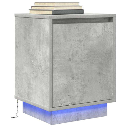 Nachtkastjes met led-verlichting 2 st 38x34x50 cm betongrijs