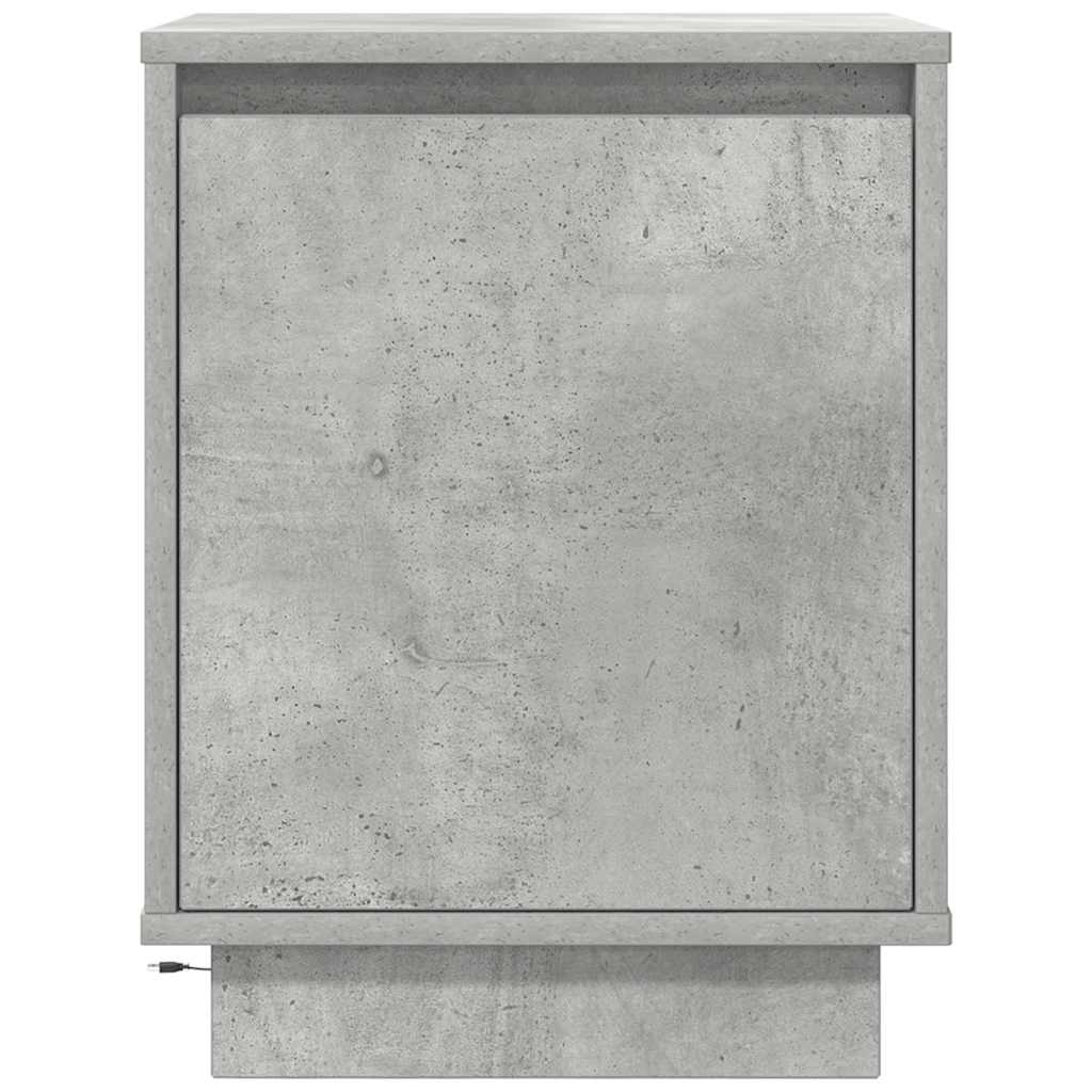 Nachtkastjes met led-verlichting 2 st 38x34x50 cm betongrijs