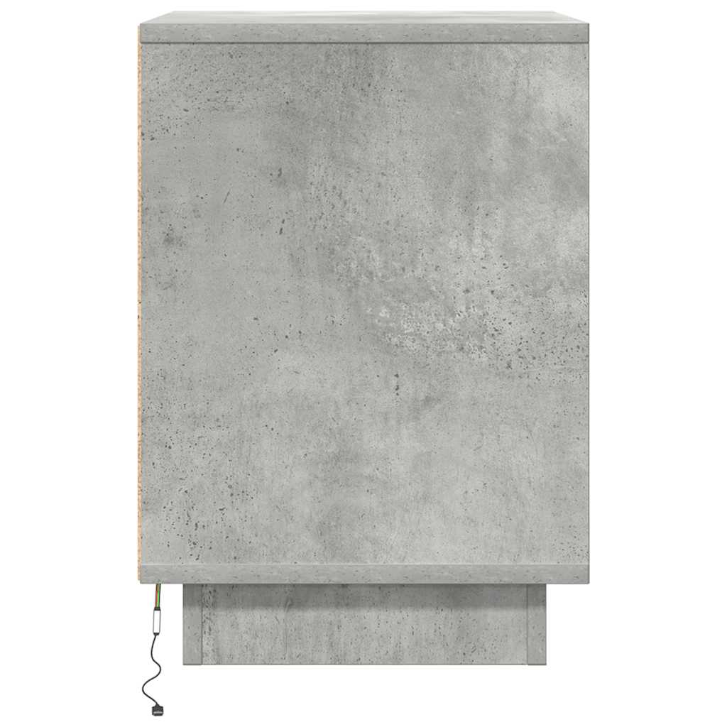 Nachtkastjes met led-verlichting 2 st 38x34x50 cm betongrijs