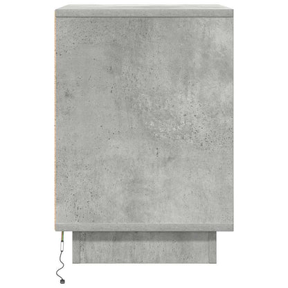 Nachtkastjes met led-verlichting 2 st 38x34x50 cm betongrijs