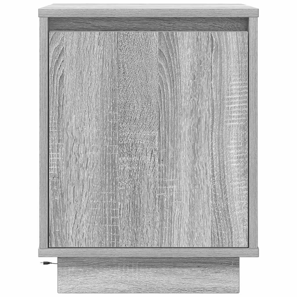 Nachtkastje met LED-verlichting 38x34x50 cm grijs sonoma