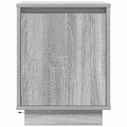 Nachtkastje met LED-verlichting 38x34x50 cm grijs sonoma