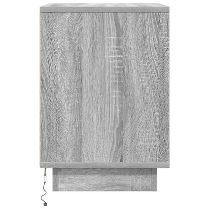 Nachtkastje met LED-verlichting 38x34x50 cm grijs sonoma