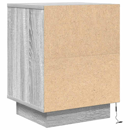 Nachtkastje met LED-verlichting 38x34x50 cm grijs sonoma