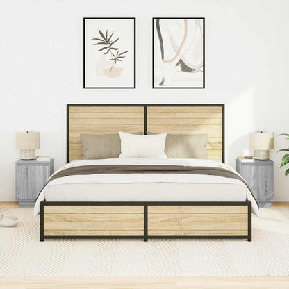 Nachtkastjes met led-verlichting 2 st 38x34x50 cm grijs sonoma