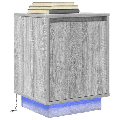 Nachtkastjes met led-verlichting 2 st 38x34x50 cm grijs sonoma