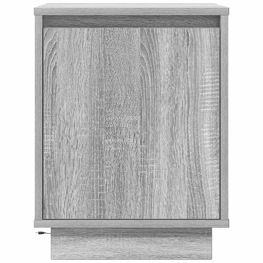 Nachtkastjes met led-verlichting 2 st 38x34x50 cm grijs sonoma