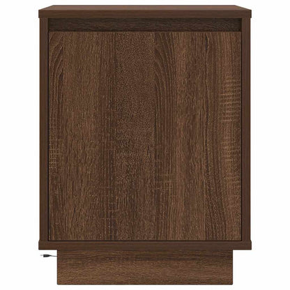 Nachtkastje met LED-verlichting 38x34x50 cm bruin eiken