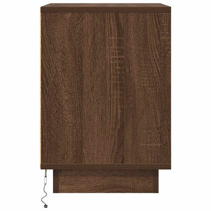 Nachtkastje met LED-verlichting 38x34x50 cm bruin eiken