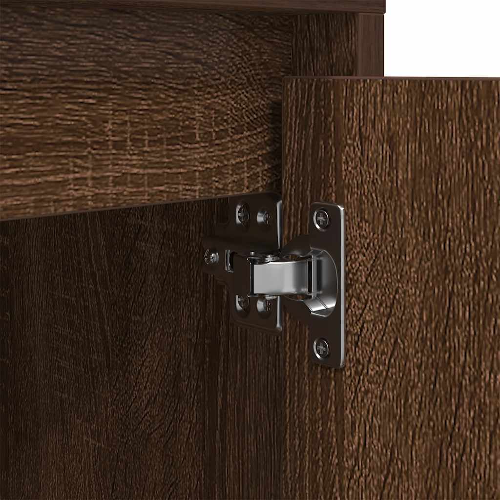 Nachtkastje met LED-verlichting 38x34x50 cm bruin eiken