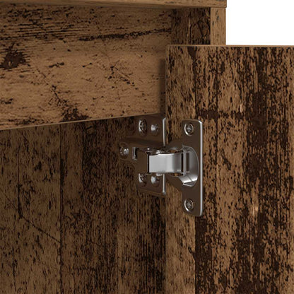 Nachtkastjes met led-verlichting 2 st 38x34x50 cm oud hout