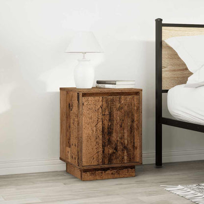 Nachtkastjes met led-verlichting 2 st 38x34x50 cm oud hout