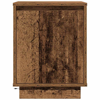 Nachtkastjes met led-verlichting 2 st 38x34x50 cm oud hout