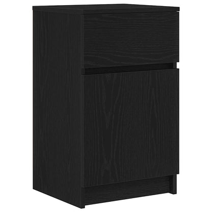 Nachtkastje 39x35x65 cm bewerkt hout zwart
