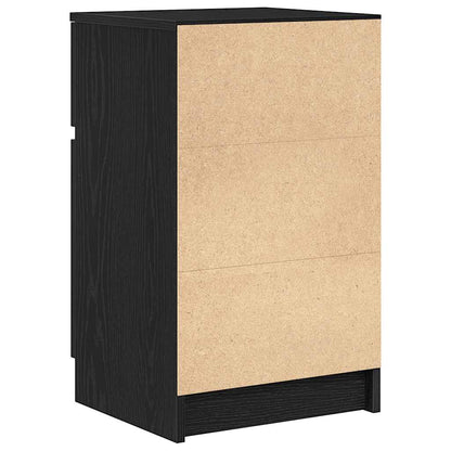 Nachtkastje 39x35x65 cm bewerkt hout zwart
