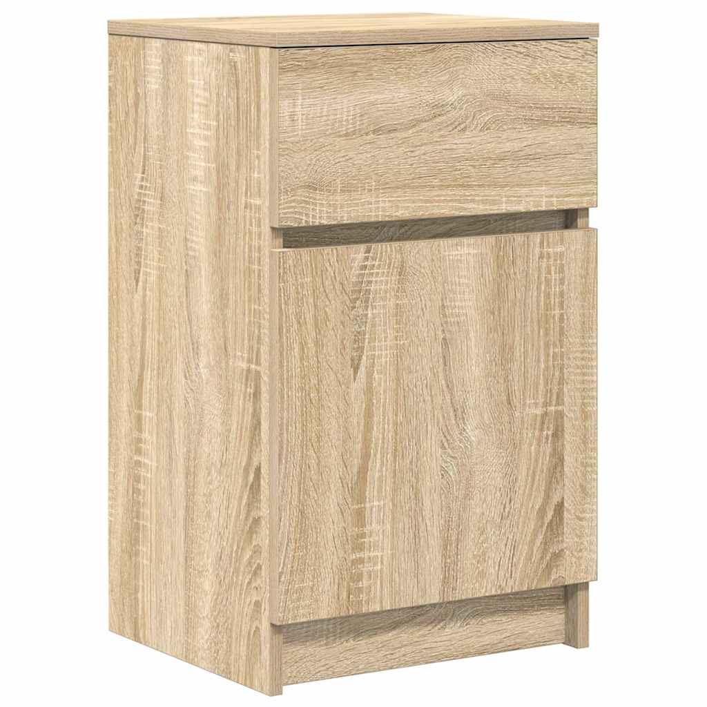 Nachtkastje 39x35x65 cm bewerkt hout sonoma eikenkleurig