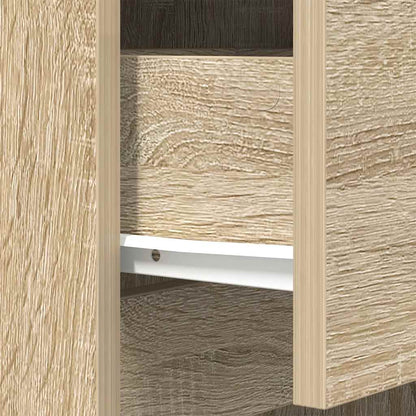 Nachtkastje 39x35x65 cm bewerkt hout sonoma eikenkleurig