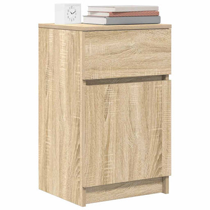 Nachtkastje 39x35x65 cm bewerkt hout sonoma eikenkleurig
