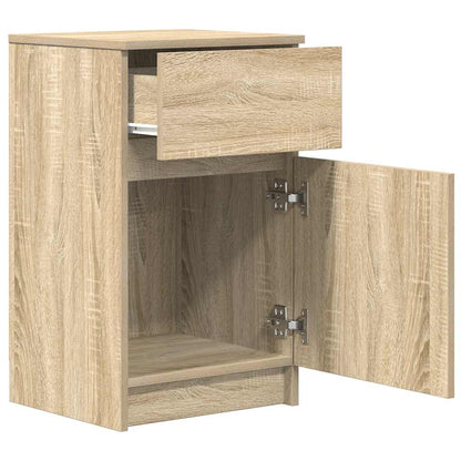 Nachtkastje 39x35x65 cm bewerkt hout sonoma eikenkleurig