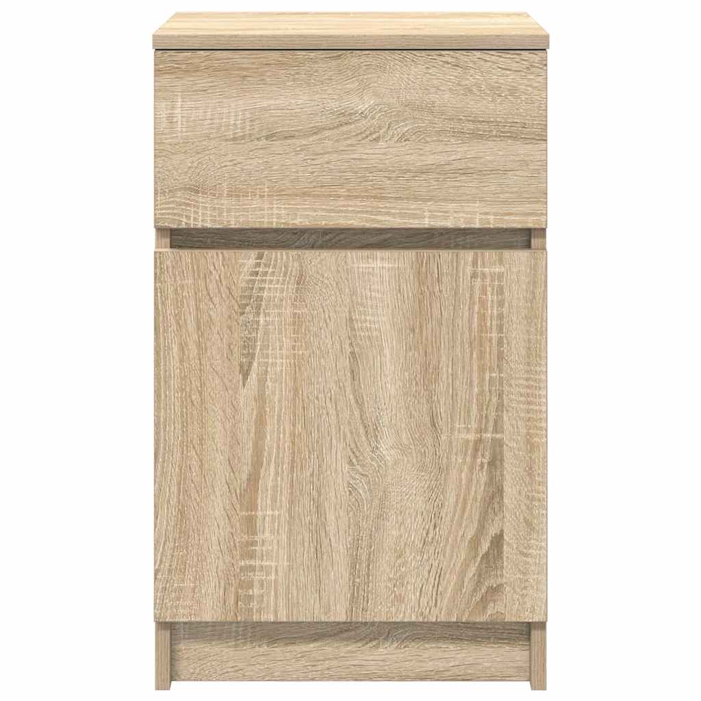Nachtkastje 39x35x65 cm bewerkt hout sonoma eikenkleurig