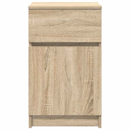 Nachtkastje 39x35x65 cm bewerkt hout sonoma eikenkleurig