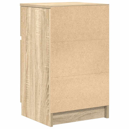 Nachtkastje 39x35x65 cm bewerkt hout sonoma eikenkleurig