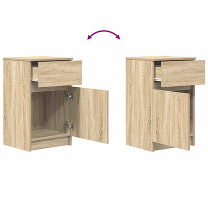 Nachtkastje 39x35x65 cm bewerkt hout sonoma eikenkleurig