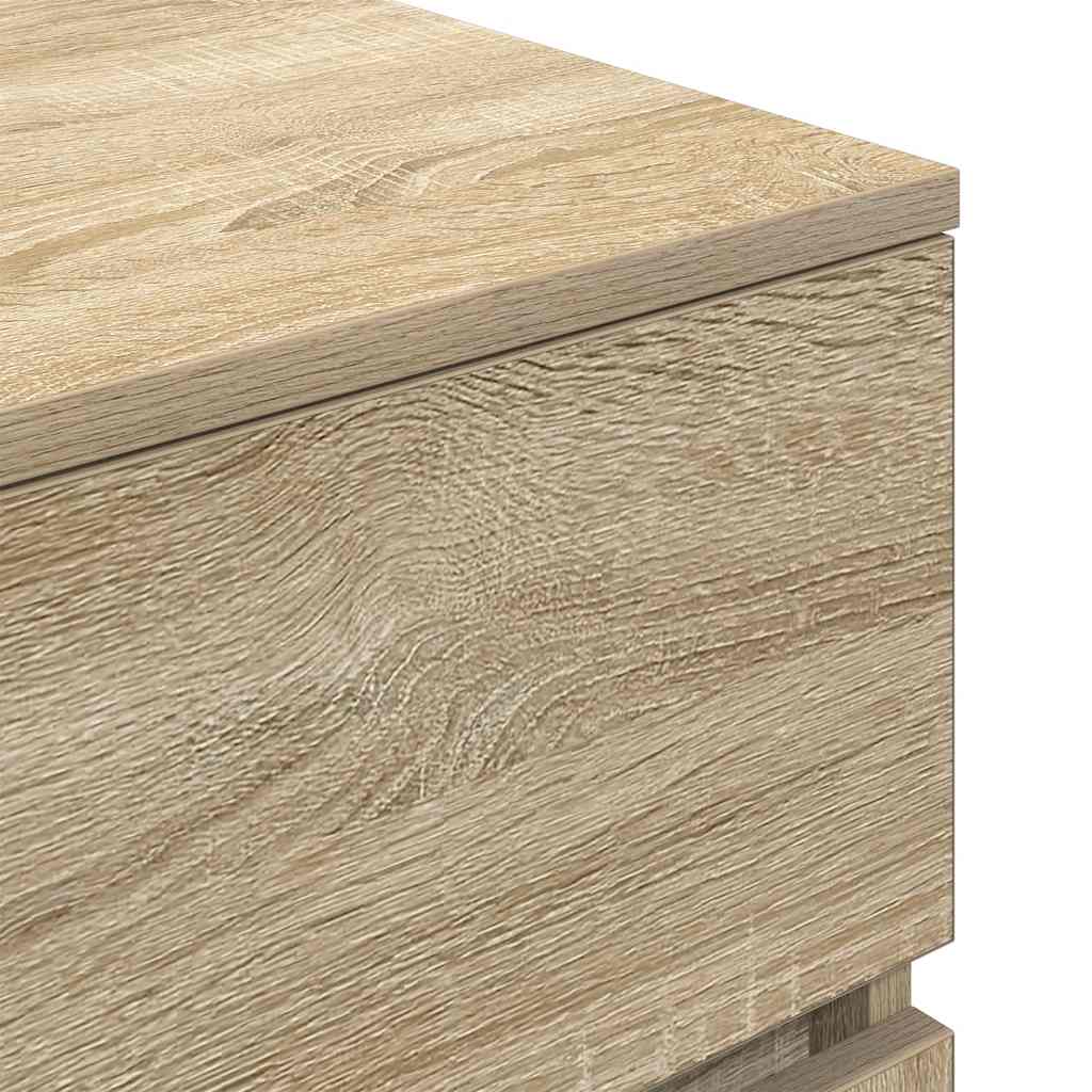 Nachtkastje 39x35x65 cm bewerkt hout sonoma eikenkleurig