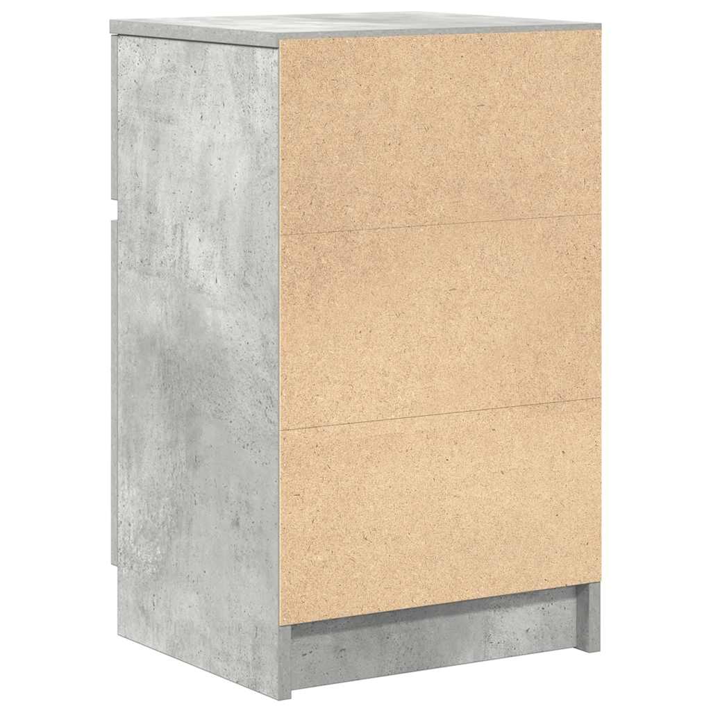 Nachtkastje 39x35x65 cm bewerkt hout betongrijs