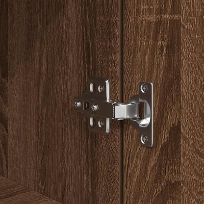 Nachtkastje 39x35x65 cm bewerkt hout bruin eikenkleur
