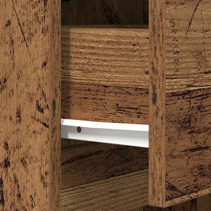 Nachtkastje 39x35x65 cm bewerkt hout oud houtkleurig