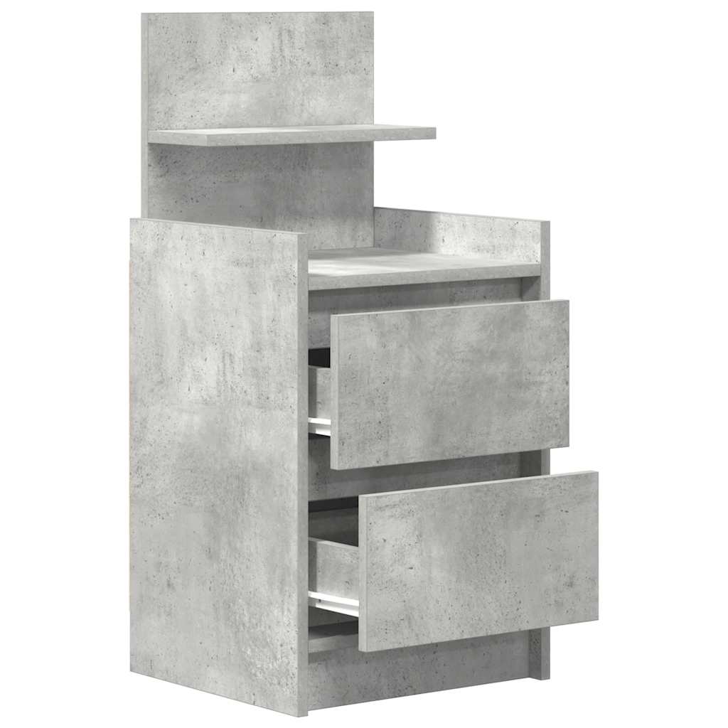 Nachtkastje met 2 lades 38x34x80 cm betongrijs