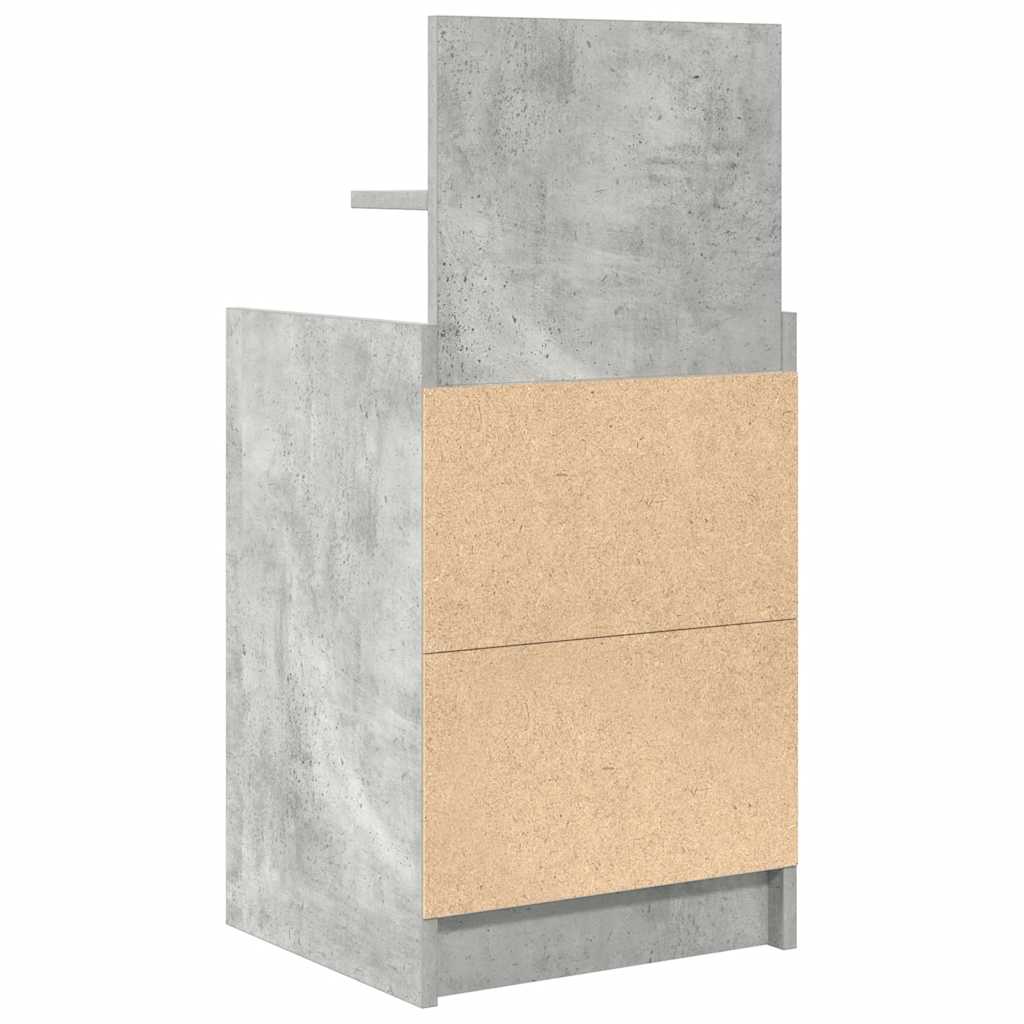 Nachtkastje met 2 lades 38x34x80 cm betongrijs