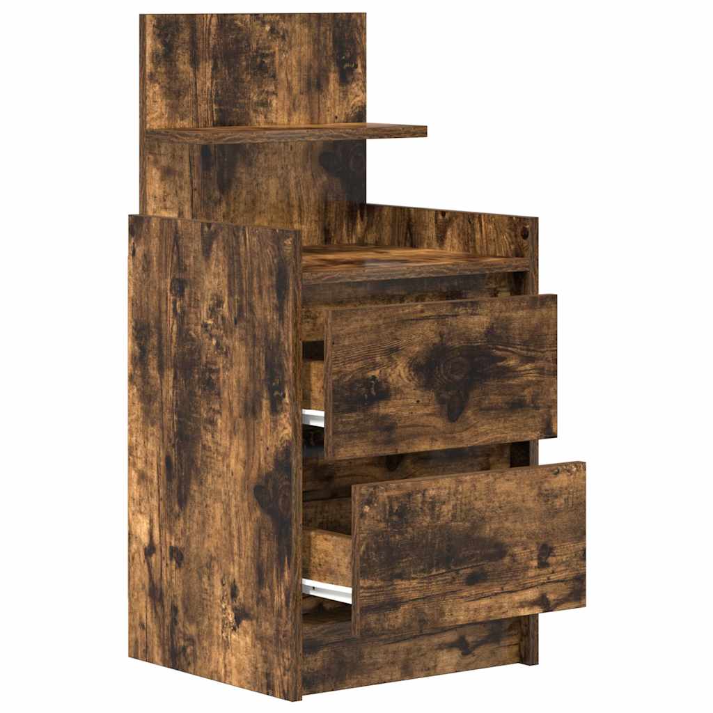 Nachtkastje met 2 lades 38x34x80 cm gerookt eikenkleurig