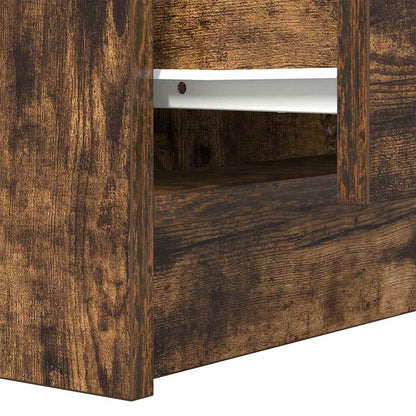 Nachtkastje met 2 lades 38x34x80 cm gerookt eikenkleurig