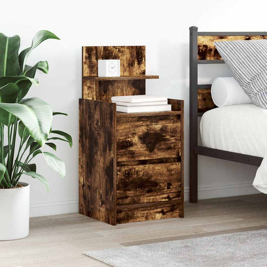 Nachtkastje met 2 lades 38x34x80 cm gerookt eikenkleurig