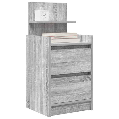 Nachtkastje met 2 lades 38x34x80 cm grijs sonoma eikenkleurig