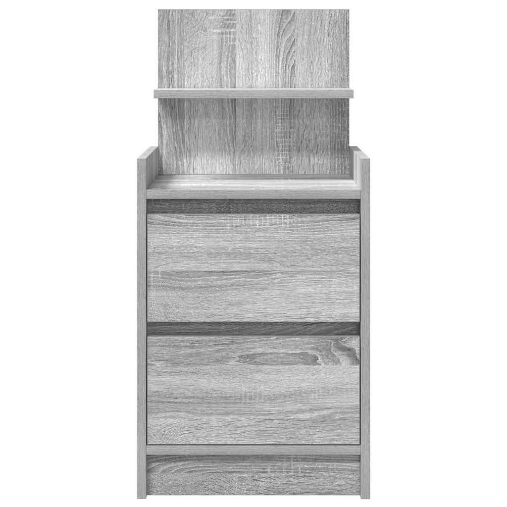 Nachtkastje met 2 lades 38x34x80 cm grijs sonoma eikenkleurig