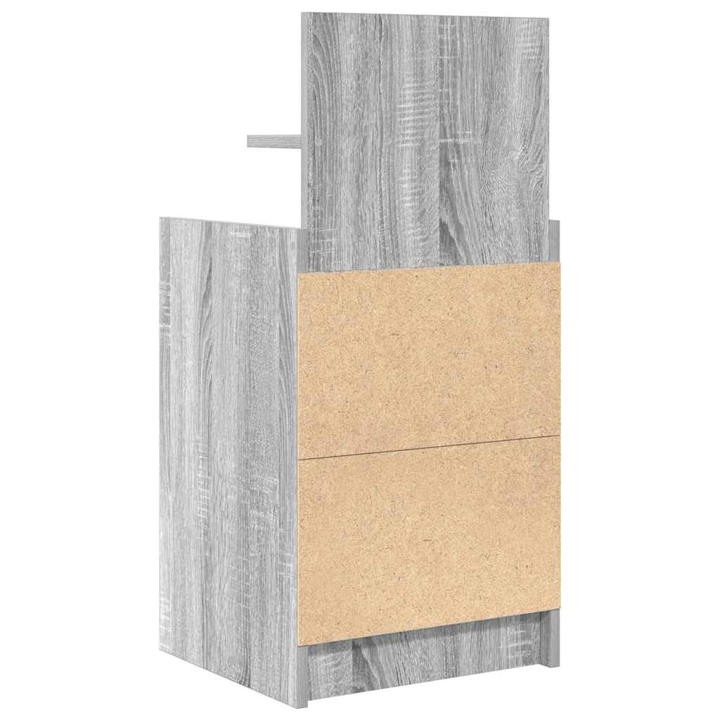 Nachtkastje met 2 lades 38x34x80 cm grijs sonoma eikenkleurig